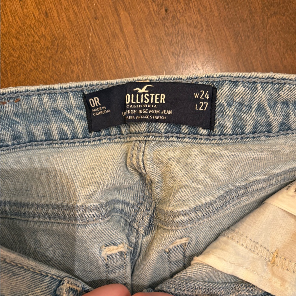 Hollister Women's Ripped Jeans in Light Blue